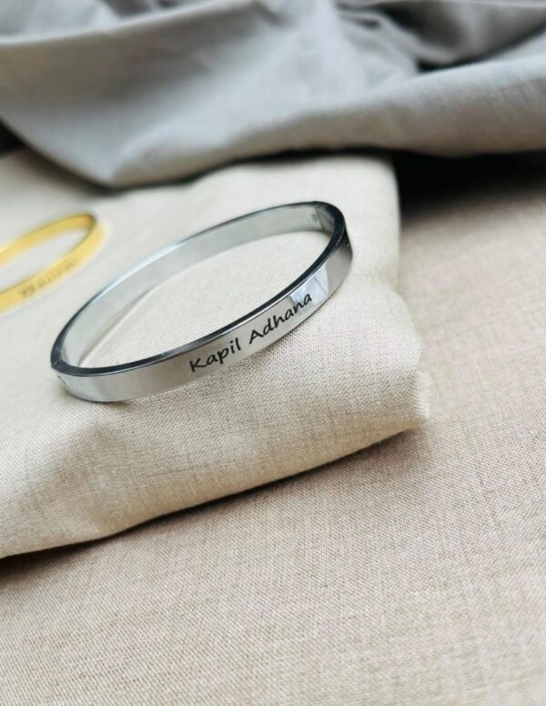 Personalized Silver Bracelet – Custom Engraving - Image 3