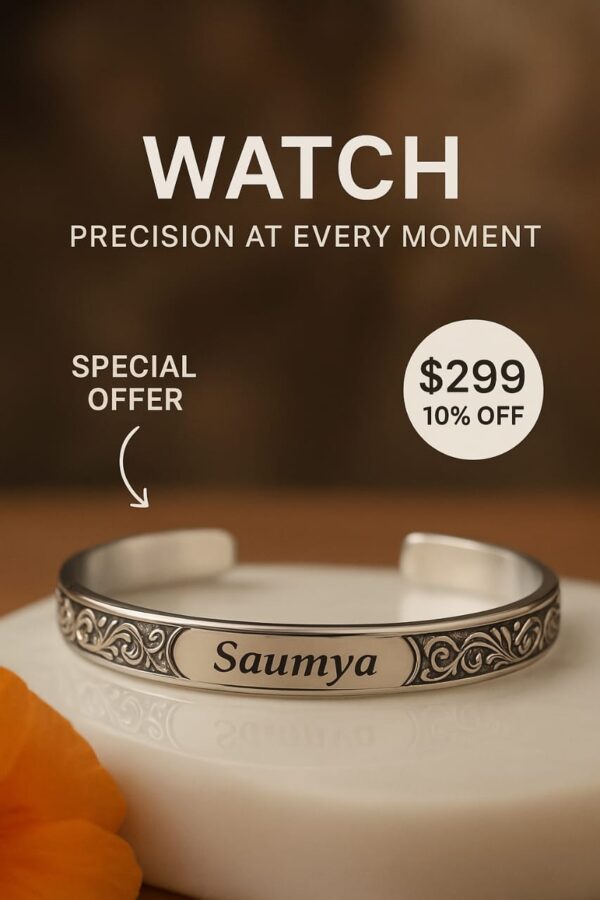 Personalized Silver Bracelet – Custom Engraving - Image 2